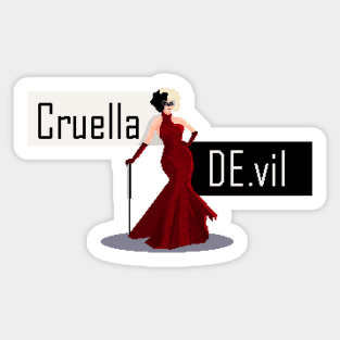 cruella de vil pixelart Sticker